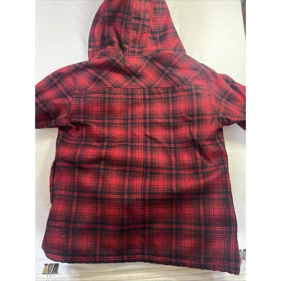Mens Dickies Red Plaid Lined Jacket With Hood Size Large 42-44 - Picture 9 of 9